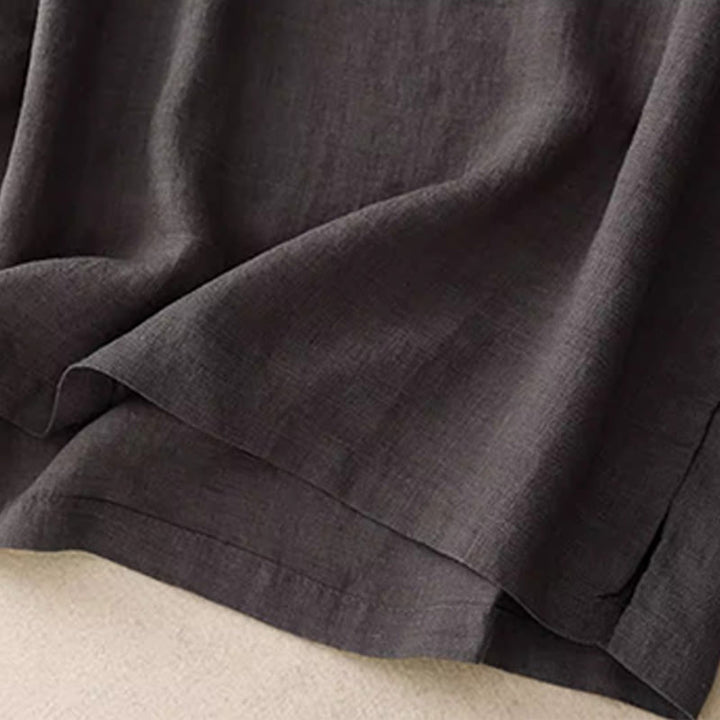 Buddha Stones Casual Pure Color Embroidery Patchwork Design Sleeveless Crew Neck Women's Cotton Linen Vest - image 17