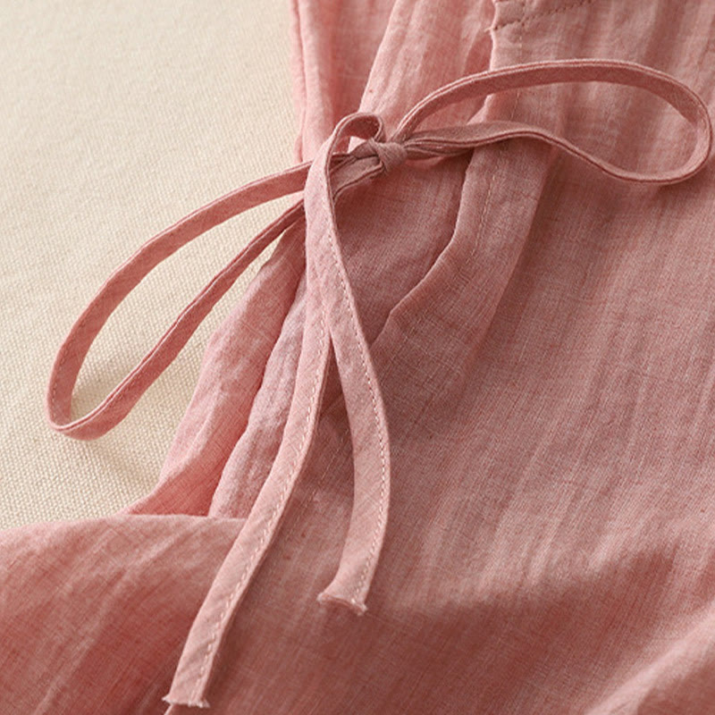 Buddha Stones Vintage Side Lace-up Splicing Lace V-neck Sleeveless Women's  Vest - image 3