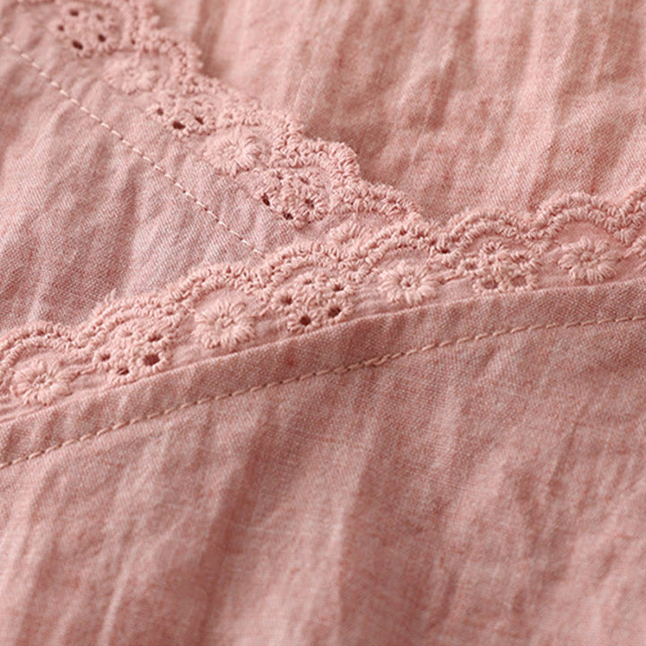 Buddha Stones Vintage Side Lace-up Splicing Lace V-neck Sleeveless Women's  Vest - image 2