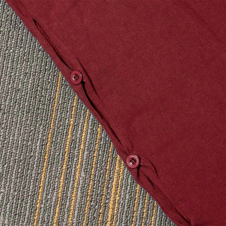 Buddha Stones Casual Pure Color Hollow Button Cuff Design Women's Cotton Linen Pants With Pockets - image 39