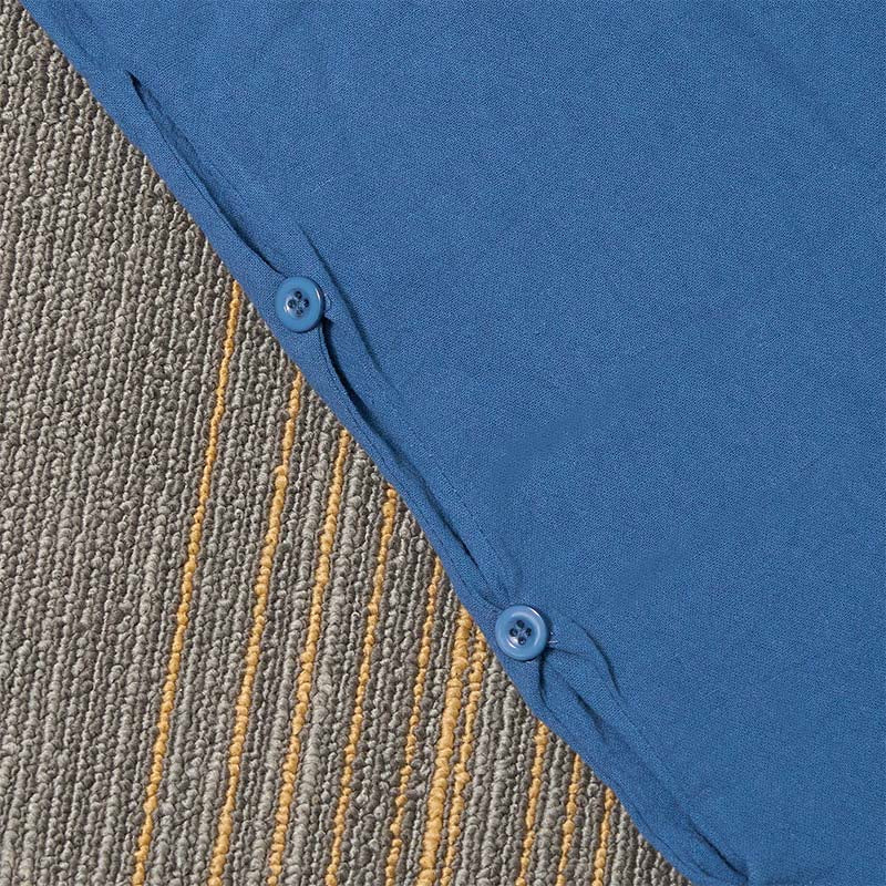 Buddha Stones Casual Pure Color Hollow Button Cuff Design Women's Cotton Linen Pants With Pockets - image 46