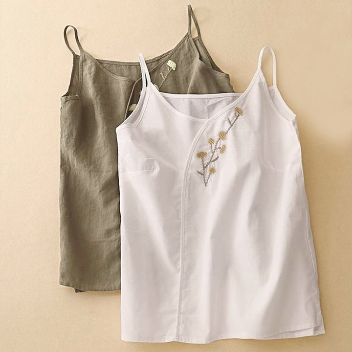 Buddha Stones Ethnic Embroidery Asymmetrical Design Women's Sleeveless Vest - image 11