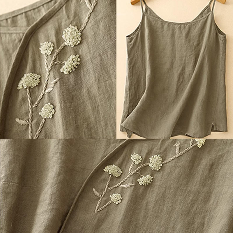 Buddha Stones Ethnic Embroidery Asymmetrical Design Women's Sleeveless Vest - image 5