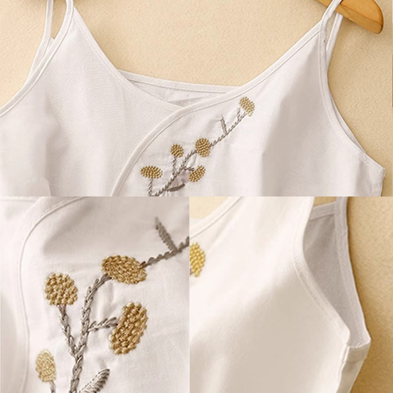 Buddha Stones Ethnic Embroidery Asymmetrical Design Women's Sleeveless Vest - image 9