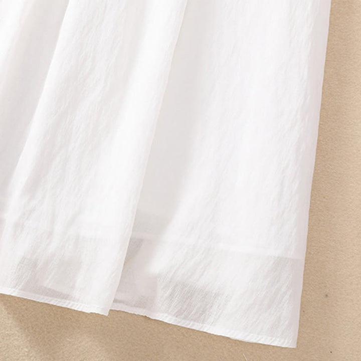Buddha Stones Casual Contrasting Color Pleated Lace-Up Design Women's 7-8 Length Skirt - image 15