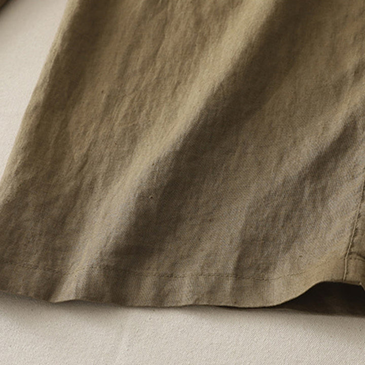 Buddha Stones Casual Colorblock Drawstring Women's Cotton Wide Leg Pants With Pockets - image 3