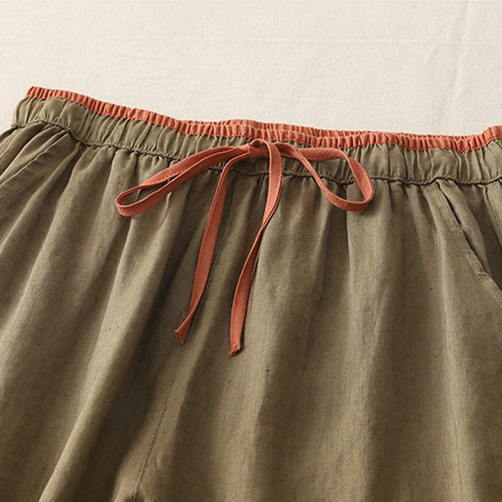 Buddha Stones Casual Colorblock Drawstring Women's Wide Leg Pants With Pockets - image 2