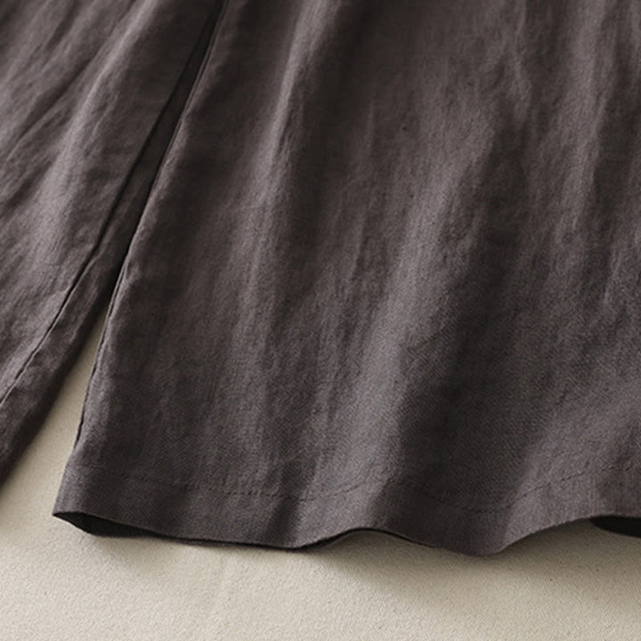 Buddha Stones Casual Colorblock Drawstring Women's Cotton Wide Leg Pants With Pockets - image 8