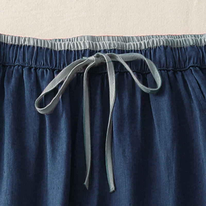 Buddha Stones Casual Colorblock Drawstring Women's Wide Leg Pants With Pockets - image 13