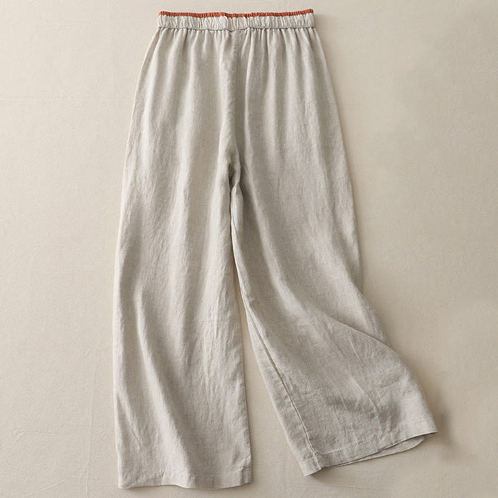 Buddha Stones Casual Colorblock Drawstring Women's Wide Leg Pants With Pockets - image 17