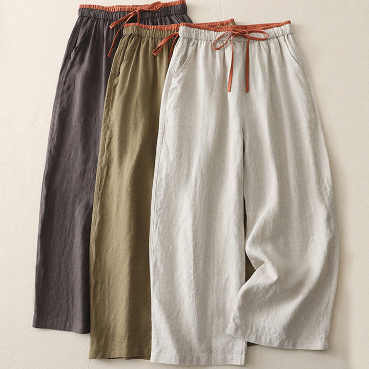 Buddha Stones Casual Colorblock Drawstring Women's Wide Leg Pants With Pockets - image 22