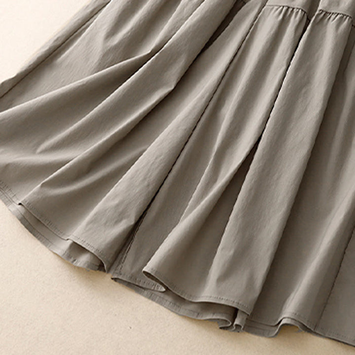 Buddha Stones Casual Loose Plain Women's Cotton Elastic 7-8 Length Wide Leg Pants With Pockets - image 8