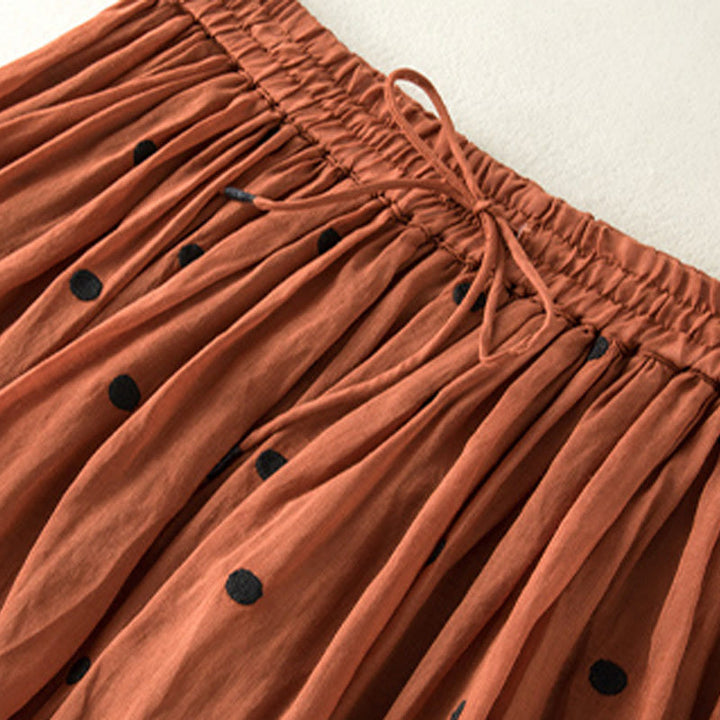 Buddha Stones Artistic Vintage Dot Pattern Women's Pleated Skirt - image 11