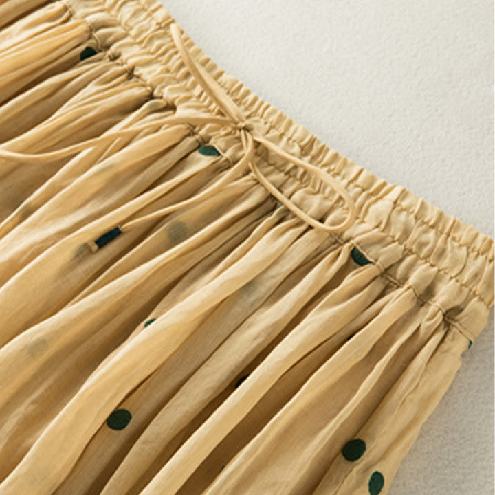 Buddha Stones Artistic Vintage Dot Pattern Women's Pleated Skirt - image 34
