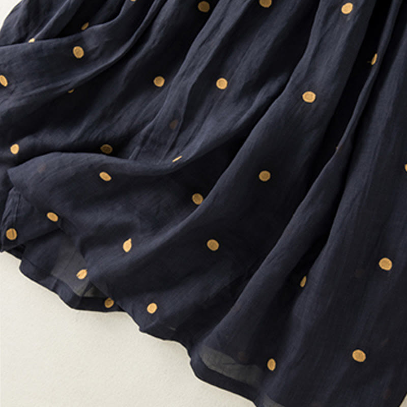 Buddha Stones Artistic Vintage Dot Pattern Women's Pleated Skirt - image 29
