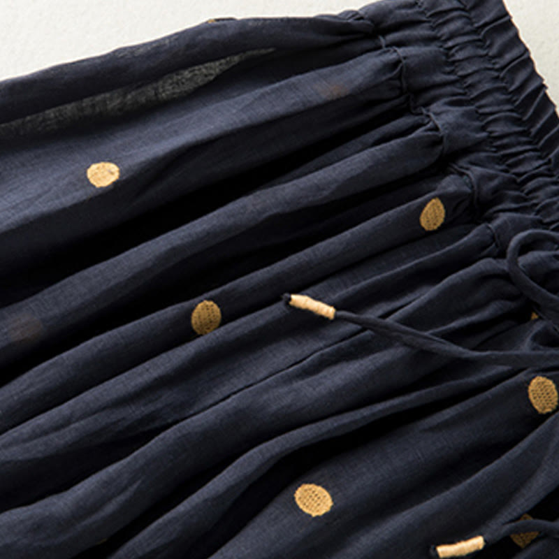 Buddha Stones Artistic Vintage Dot Pattern Women's Pleated Skirt - image 27