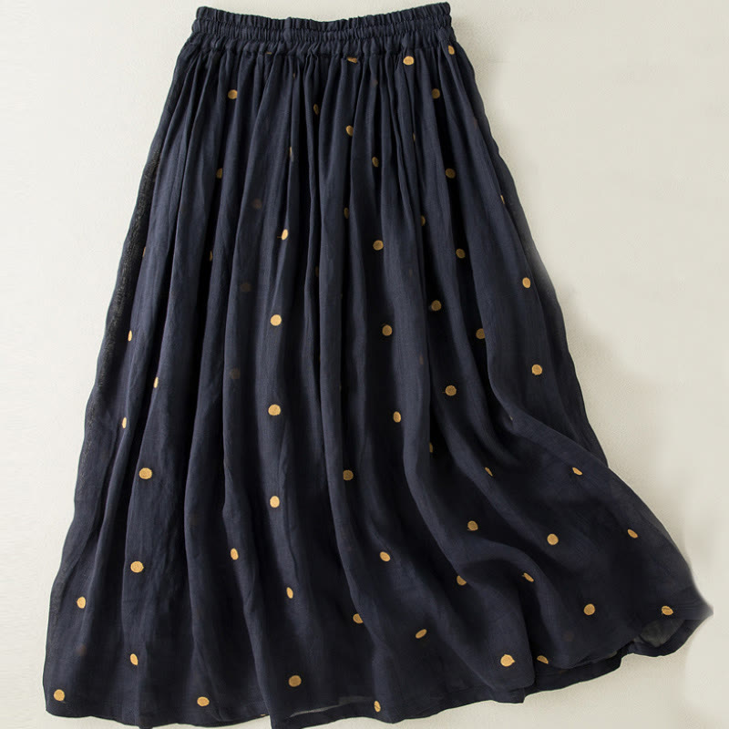 Buddha Stones Artistic Vintage Dot Pattern Women's Pleated Skirt - image 24