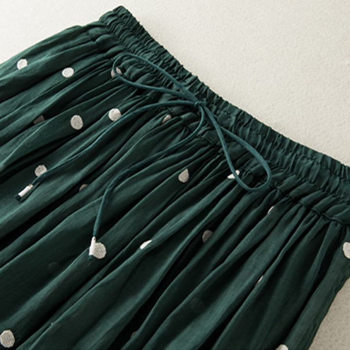 Buddha Stones Artistic Vintage Dot Pattern Women's Pleated Skirt - image 19