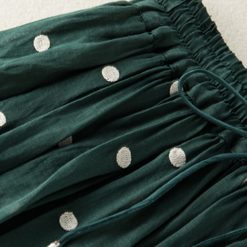Buddha Stones Artistic Vintage Dot Pattern Women's Pleated Skirt - image 20