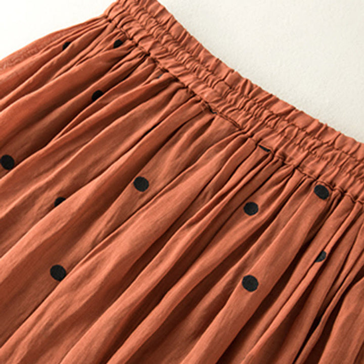 Buddha Stones Artistic Vintage Dot Pattern Women's Pleated Skirt - image 12