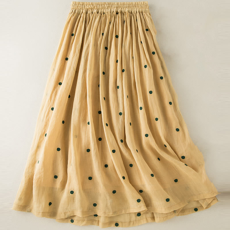Buddha Stones Artistic Vintage Dot Pattern Women's Pleated Skirt - image 24