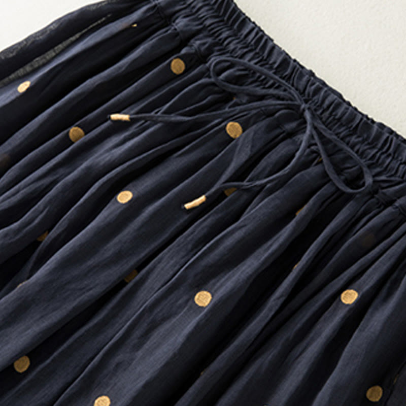 Buddha Stones Artistic Vintage Dot Pattern Women's Pleated Skirt - image 25