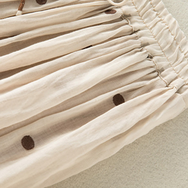 Buddha Stones Artistic Vintage Dot Pattern Women's Pleated Skirt - image 5