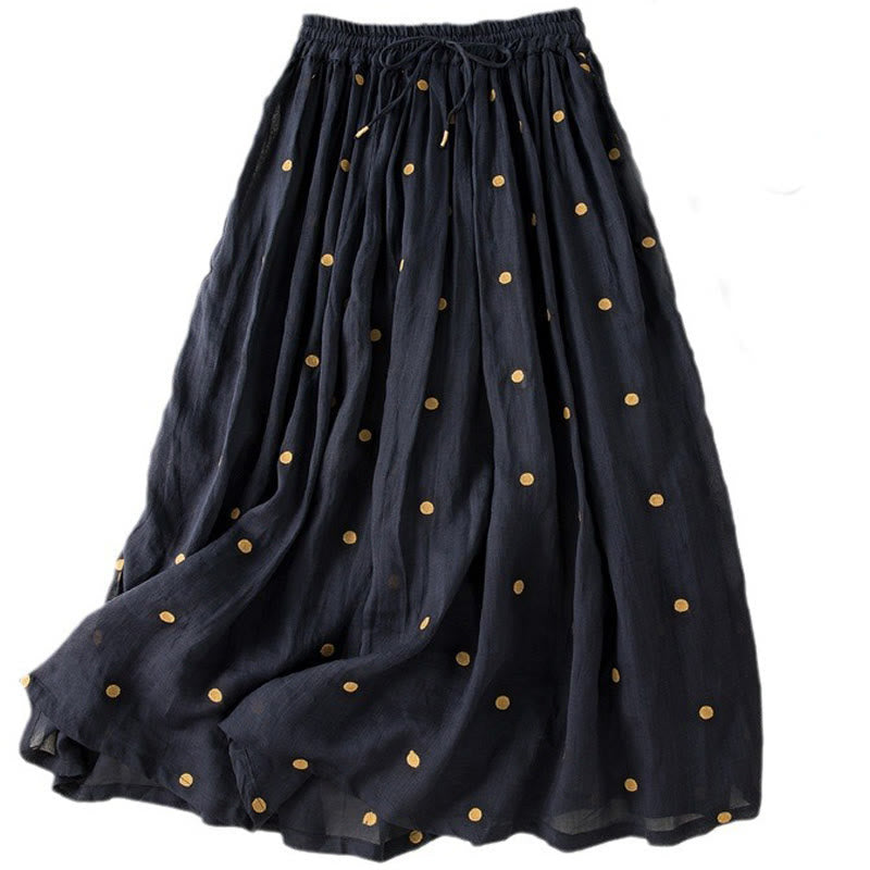 Buddha Stones Artistic Vintage Dot Pattern Women's Pleated Skirt - image 31