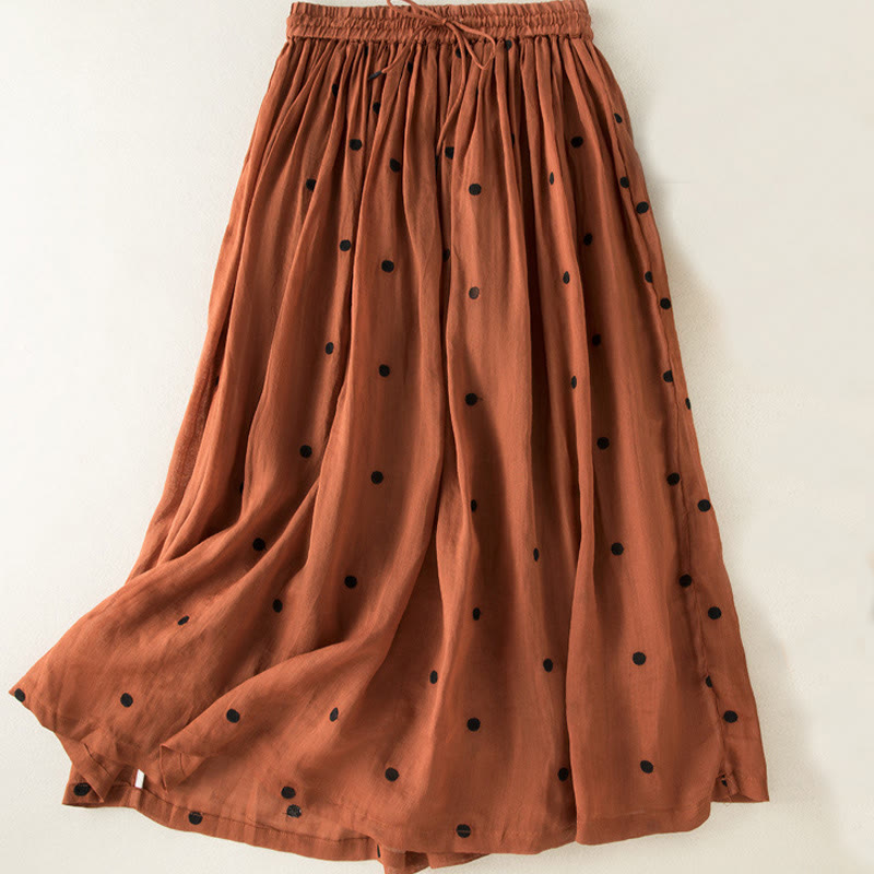Buddha Stones Artistic Vintage Dot Pattern Women's Pleated Skirt - image 10