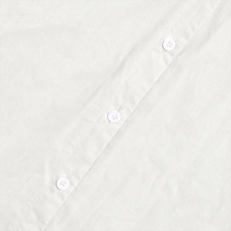 Buddha Stones Summer Casual Plain Breasted Notched Collar Short Sleeve Women's Cotton Linen Shirt - image 33