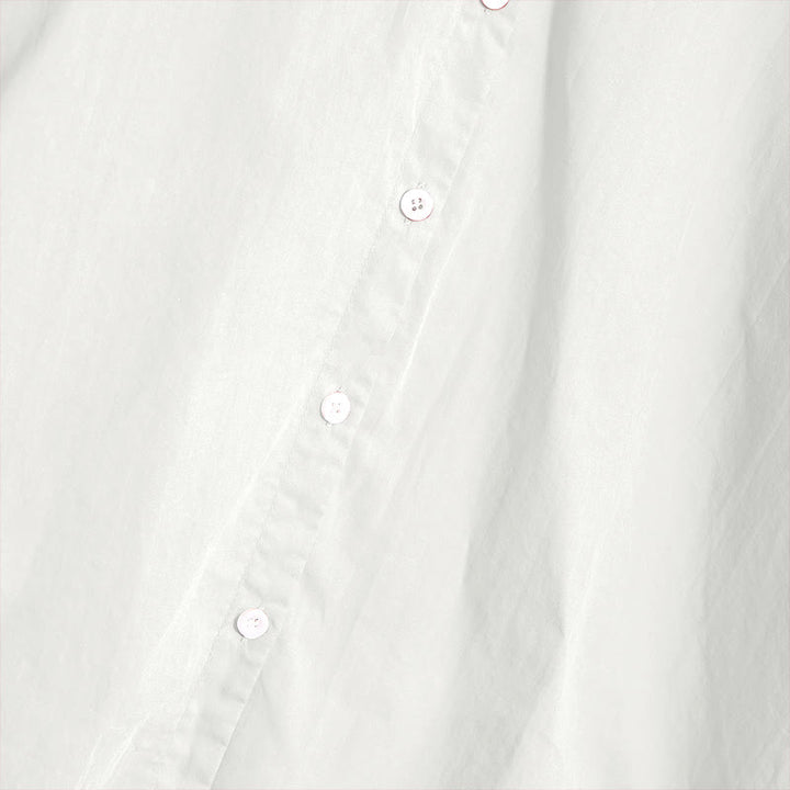 Buddha Stones Summer Casual Plain Breasted Notched Collar Short Sleeve Women's Cotton Linen Shirt - image 34