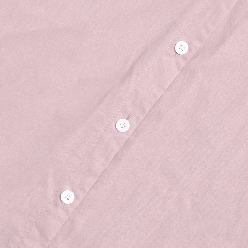 Buddha Stones Summer Casual Plain Breasted Notched Collar Short Sleeve Women's Cotton Linen Shirt - image 39