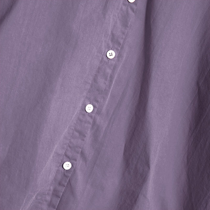 Buddha Stones Summer Casual Plain Breasted Notched Collar Short Sleeve Women's Cotton Linen Shirt - image 46