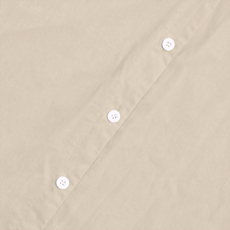 Buddha Stones Summer Casual Plain Breasted Notched Collar Short Sleeve Women's Cotton Linen Shirt - image 51