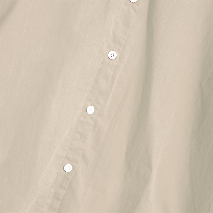 Buddha Stones Summer Casual Plain Breasted Notched Collar Short Sleeve Women's Cotton Linen Shirt - image 52