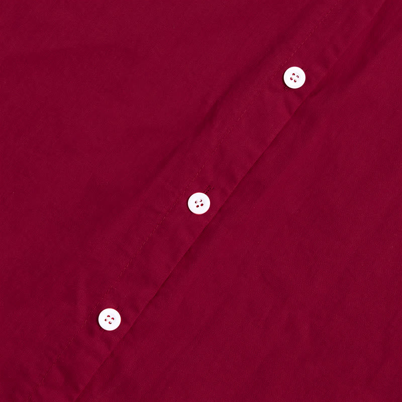 Buddha Stones Summer Casual Plain Breasted Notched Collar Short Sleeve Women's Cotton Linen Shirt - image 69