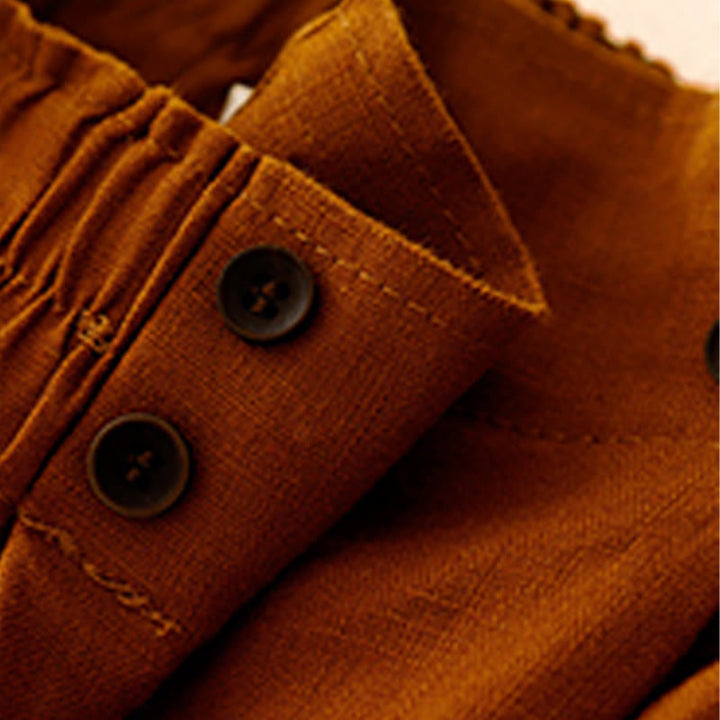 Buddha Stones Summer Casual Pleat Plain Cotton Linen Women's Shorts With Pockets