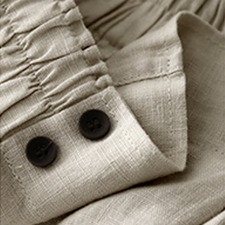 Buddha Stones Summer Casual Pleat Plain Cotton Linen Women's Shorts With Pockets
