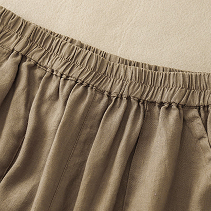 Buddha Stones Summer Casual Plain Women's Elasti Straight Shorts With Pockets - image 4