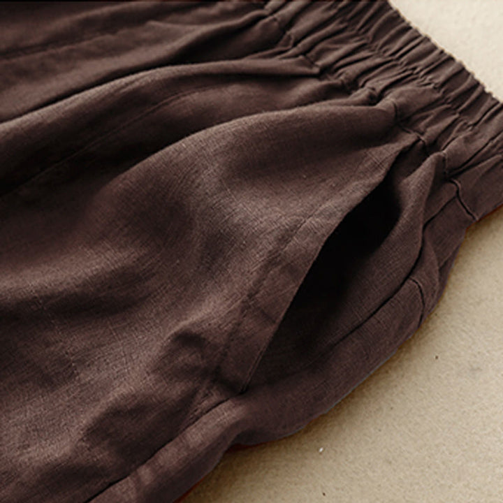 Buddha Stones Summer Casual Plain Women's Elasti Straight Shorts With Pockets - image 7