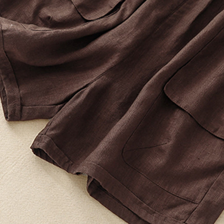 Buddha Stones Summer Casual Plain Women's Elasti Straight Shorts With Pockets - image 10