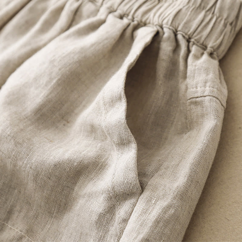 Buddha Stones Summer Casual Plain Women's Elasti Straight Shorts With Pockets - image 17