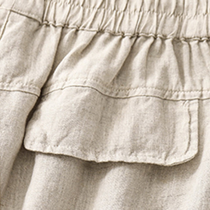Buddha Stones Summer Casual Plain Cotton Linen Women's Elasti Straight Shorts With Pockets - image 20