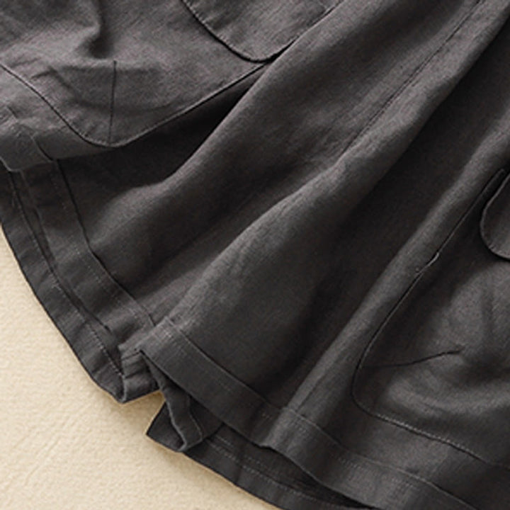 Buddha Stones Summer Casual Plain Women's Elasti Straight Shorts With Pockets - image 24