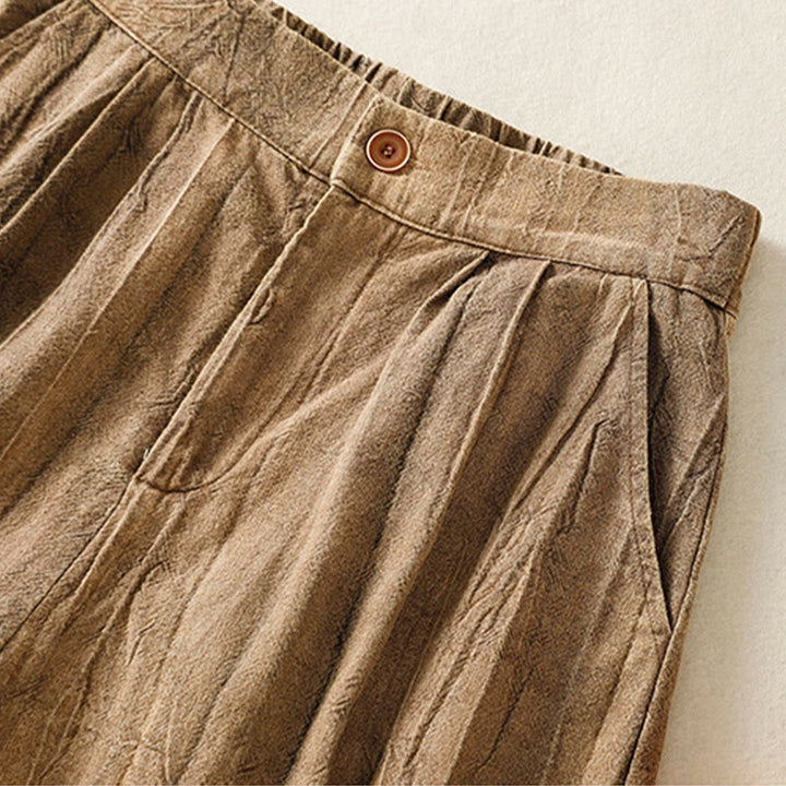 Buddha Stones Summer Casual Tie-dye Plain Cotton Women's Shorts With Pockets - image 4