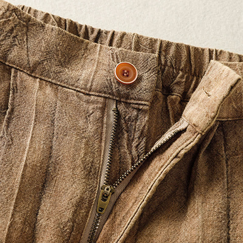 Buddha Stones Summer Casual Tie-dye Plain Cotton Women's Shorts With Pockets - image 6