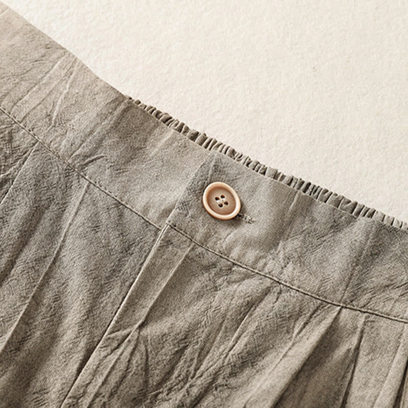 Buddha Stones Summer Casual Tie-dye Plain Cotton Women's Shorts With Pockets - image 12