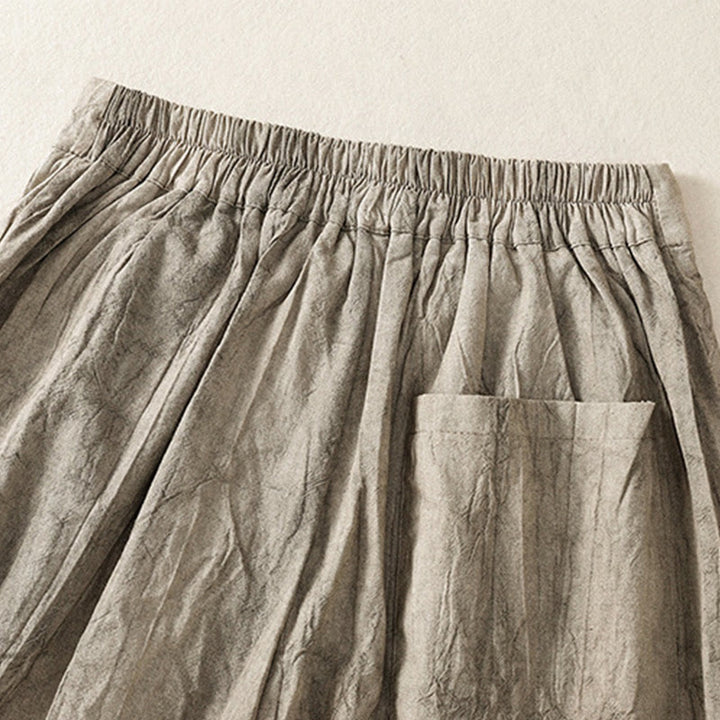 Buddha Stones Summer Casual Tie-dye Plain Cotton Women's Shorts With Pockets - image 14