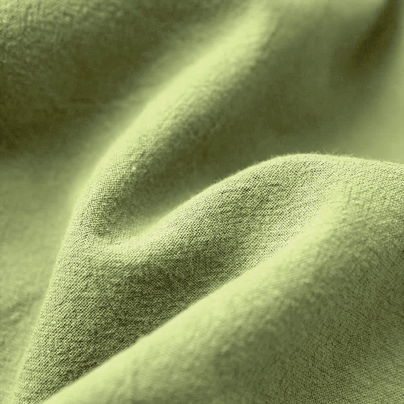 Buddha Stones Casual Summer Pure Color Jacquard Button Crew Neck Cotton Women's Short Sleeve T-Shirt - image 24