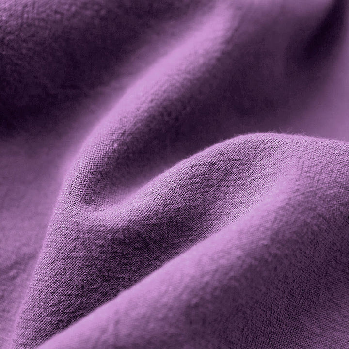 Buddha Stones Casual Summer Pure Color Jacquard Button Crew Neck Cotton Women's Short Sleeve T-Shirt - image 44